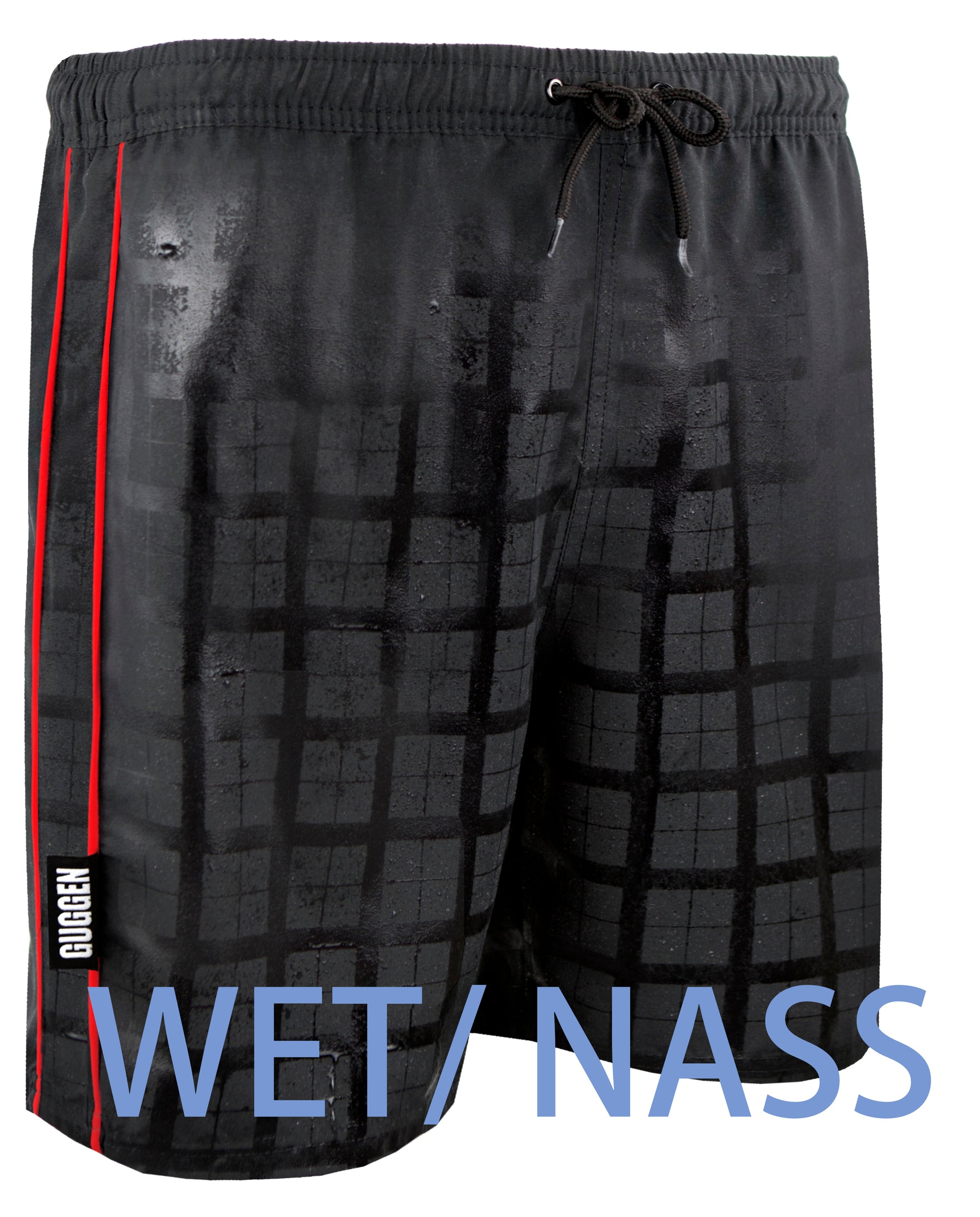 Herren Badehose Slip – Sport-Schnelltrocknend Mit Kordelzug | Schwarz, Größe L (74-82 Cm)