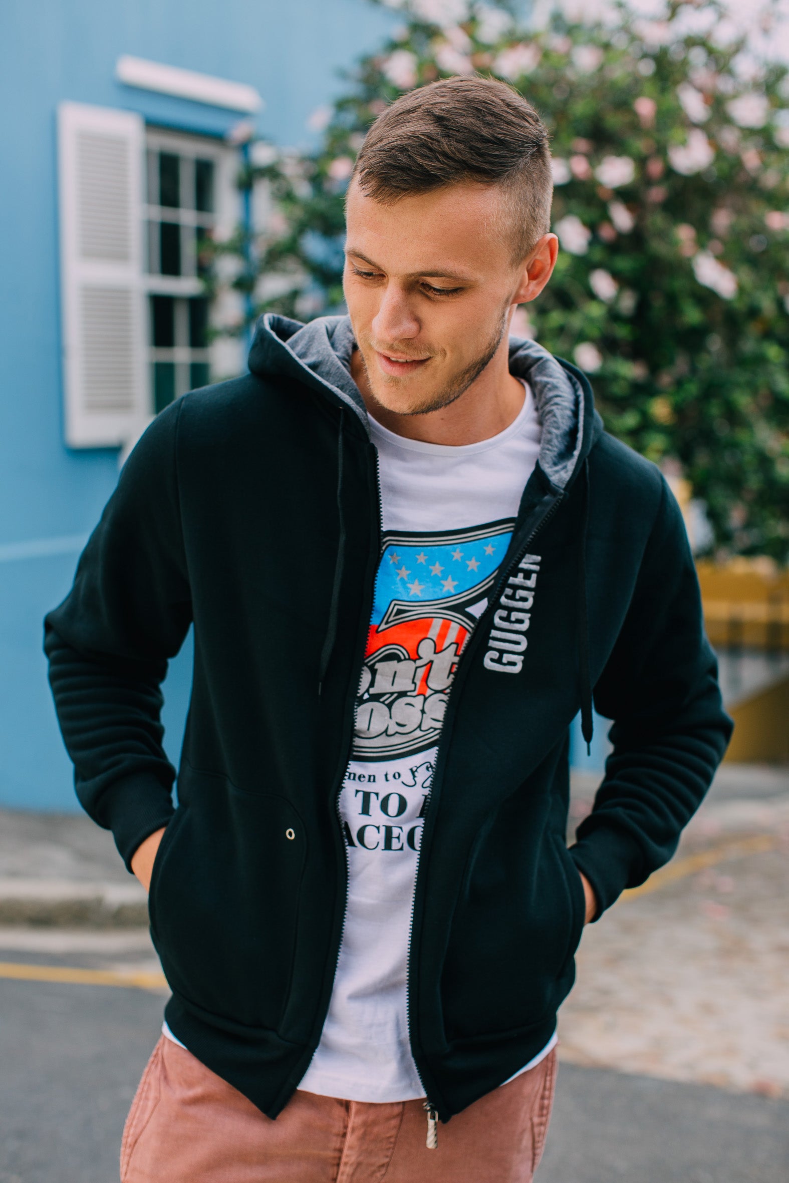 Redfield Kapuzen-Sweatjacke Übergröße grau melange Redfield Kapuzen-Sweatjacke Übergröße grau melange